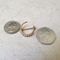 Antique Seed Pearl Crescent Moon Brooch in 15ct Gold