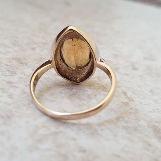 Citrine Solitaire Ring in 9ct Gold