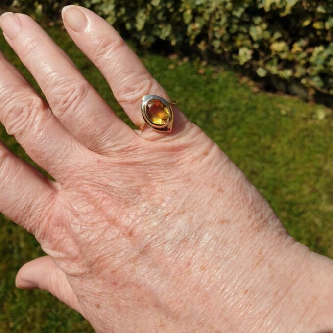 Citrine Solitaire Ring in 9ct Gold