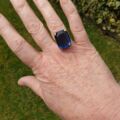 Huge Blue Solitaire Dress Ring in 9ct Gold