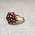 Garnet Cluster Ring in 9ct Gold