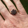 Garnet Cluster Ring in 9ct Gold