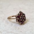Garnet Cluster Ring in 9ct Gold