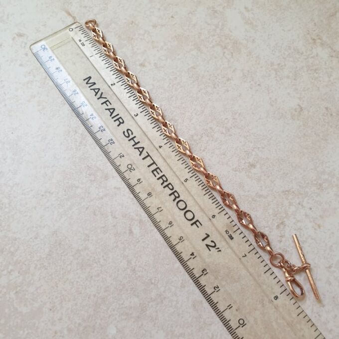 Fancy T Bar Bracelet in 9ct Rose Gold