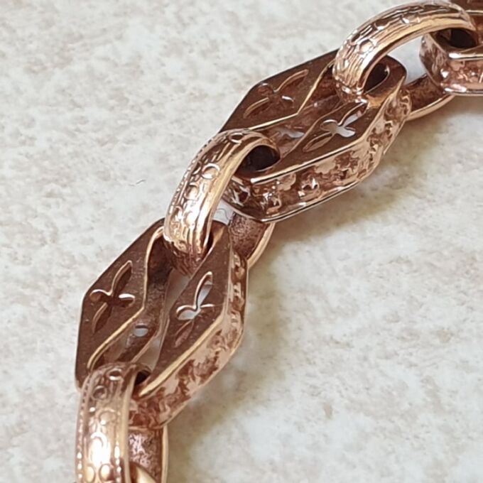 Fancy T Bar Bracelet in 9ct Rose Gold