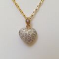 Pave Heart Pendant in 9ct Gold