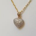 Pave Heart Pendant in 9ct Gold