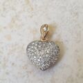 Pave Heart Pendant in 9ct Gold