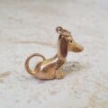 Sitting Hound Dog Pendant in 9ct Gold