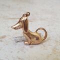 Sitting Hound Dog Pendant in 9ct Gold