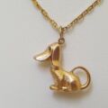 Sitting Hound Dog Pendant in 9ct Gold
