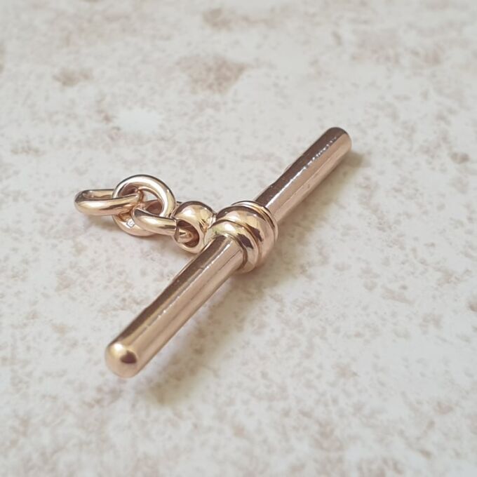 Simple T or Albert Bar in 9ct Rose Gold