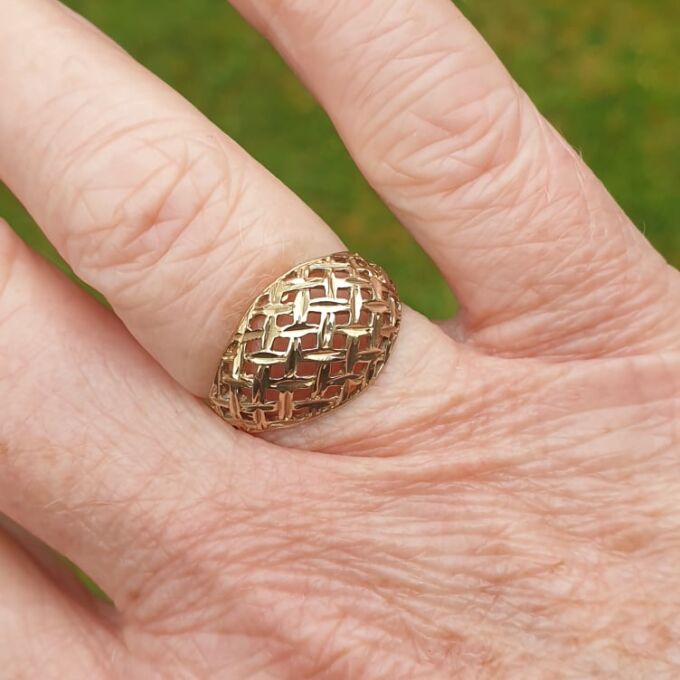 Lattice Dome Ring in 9ct Gold