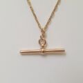 Simple T or Albert Bar in 9ct Rose Gold