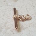 Simple T or Albert Bar in 9ct Rose Gold