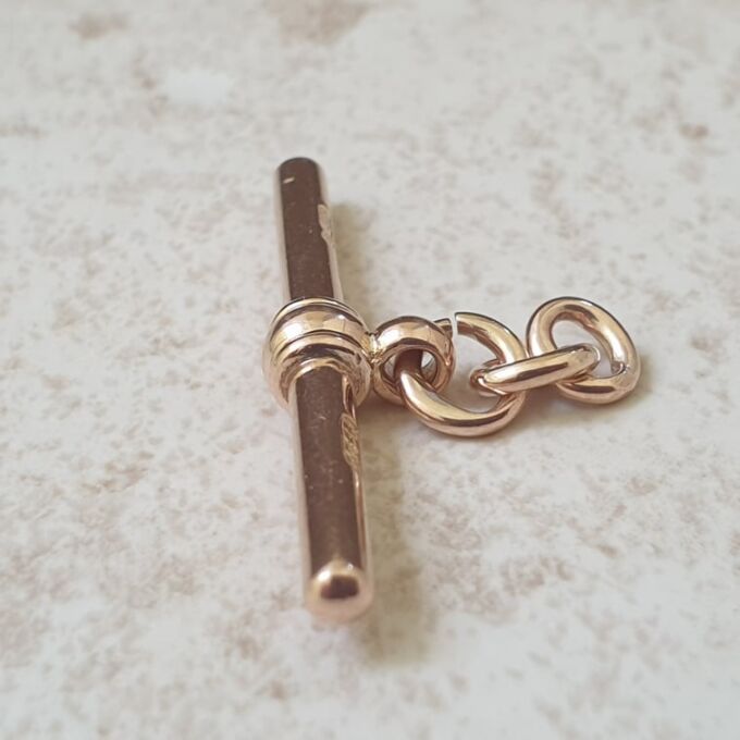 Simple T or Albert Bar in 9ct Rose Gold