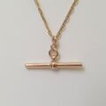 Simple T or Albert Bar in 9ct Rose Gold