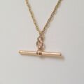 Simple T or Albert Bar in 9ct Rose Gold