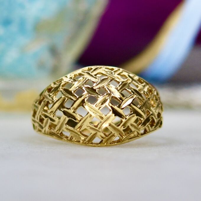 Lattice Dome Ring in 9ct Gold