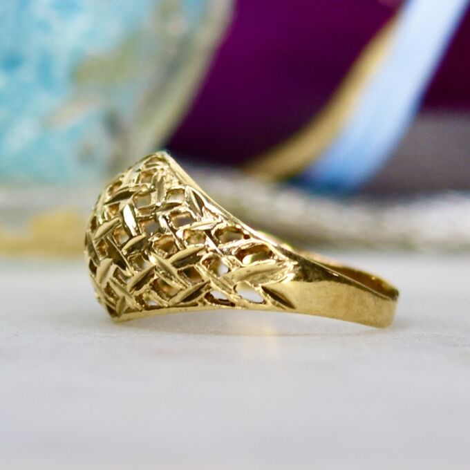 Lattice Dome Ring in 9ct Gold