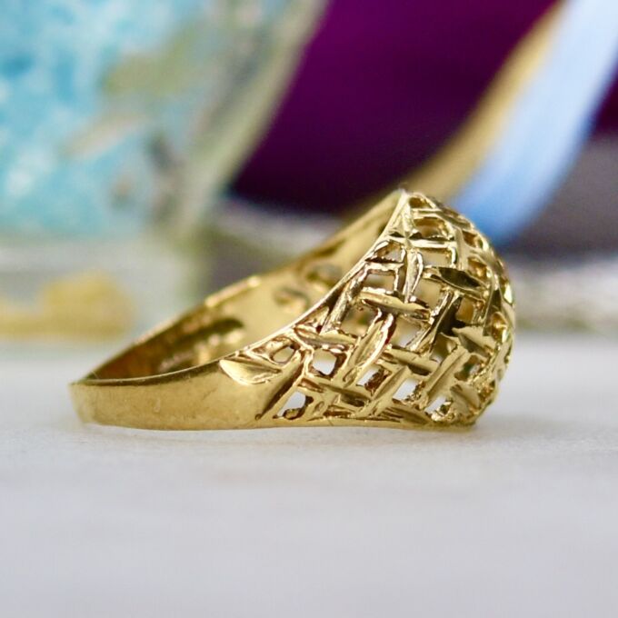 Lattice Dome Ring in 9ct Gold