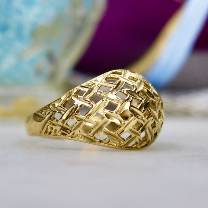 Lattice Dome Ring in 9ct Gold