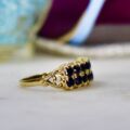 Two Row Sapphire Ring in 9ct Gold