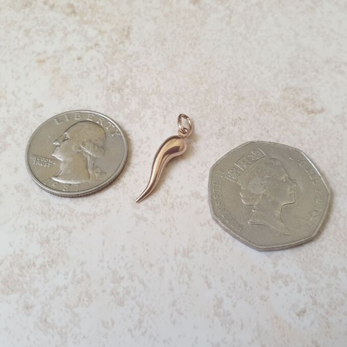 Cornicello Horn charm pendant in 9ct Gold