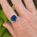 London Blue Topaz Ring in 9ct White Gold