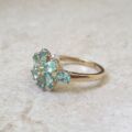Apatite Flower Cluster Ring in 9ct Gold