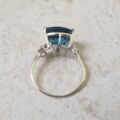 London Blue Topaz Ring in 9ct White Gold