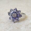 Reserved – Tanzanite Flower Cluster Ring in 9ct Gold