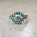 Apatite Flower Cluster Ring in 9ct Gold