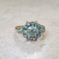 Apatite Flower Cluster Ring in 9ct Gold