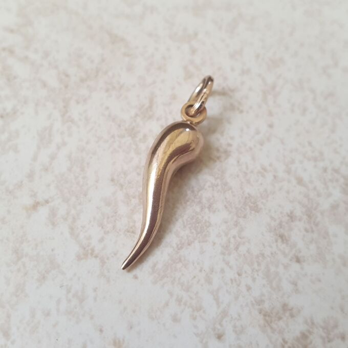 Cornicello Horn charm pendant in 9ct Gold