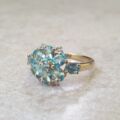 Apatite Flower Cluster Ring in 9ct Gold