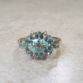Apatite Flower Cluster Ring in 9ct Gold