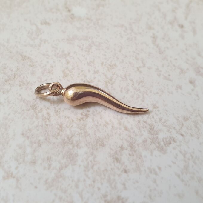 Cornicello Horn charm pendant in 9ct Gold