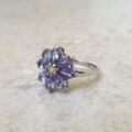 Reserved – Tanzanite Flower Cluster Ring in 9ct Gold