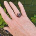 Garnet Cluster Ring in 9ct Gold