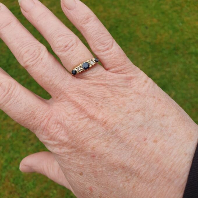 Sapphire and Diamond Ring in 9ct Gold