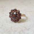 Garnet Cluster Ring in 9ct Gold