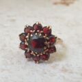 Garnet Cluster Ring in 9ct Gold