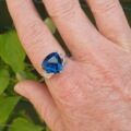 London Blue Topaz Ring in 9ct White Gold
