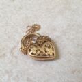 Flower Design Heart Padlock in 9ct Gold