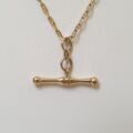 T Bar Charm Pendant in 9ct Gold