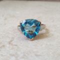 Reserved – Swiss Blue Topaz Ring in 9ct Gold
