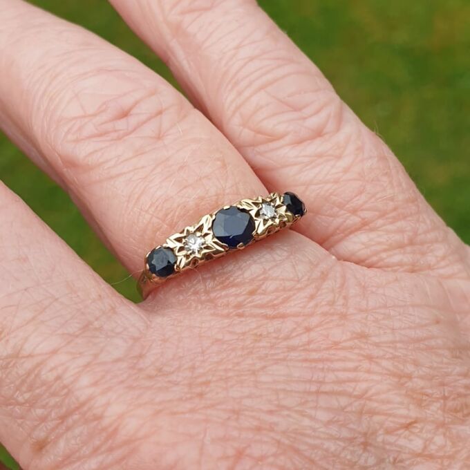 Sapphire and Diamond Ring in 9ct Gold