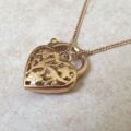 Flower Design Heart Padlock in 9ct Gold