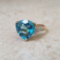 Reserved – Swiss Blue Topaz Ring in 9ct Gold